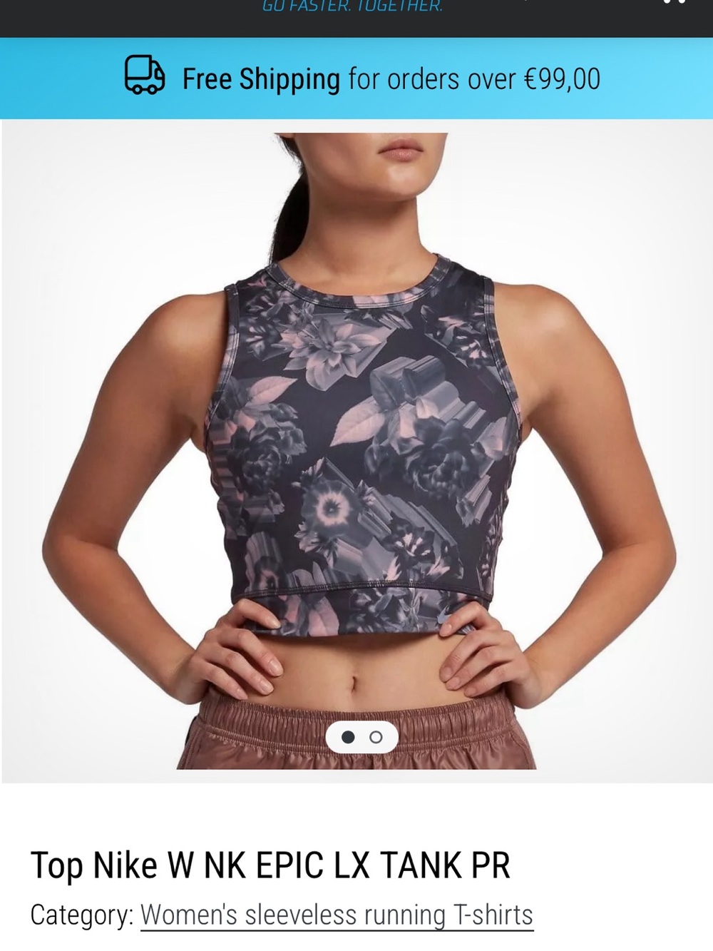 Nike Epic Lux Printed Running Crop Top - Women’s Medium